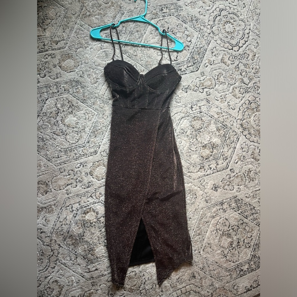 Juniors formal dress.  Brown sparkle Size small. Excellent condition.